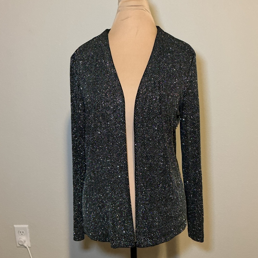 Black Sparkly Open Cardigan